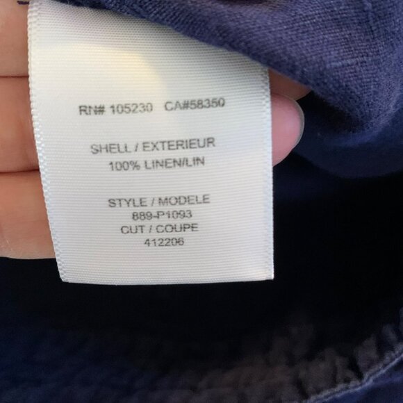 Joie 100% Linen Navy Blue Drawstring Pants Size 8 - Picture 4 of 9